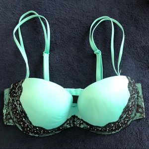 Mint Green with black lace bra